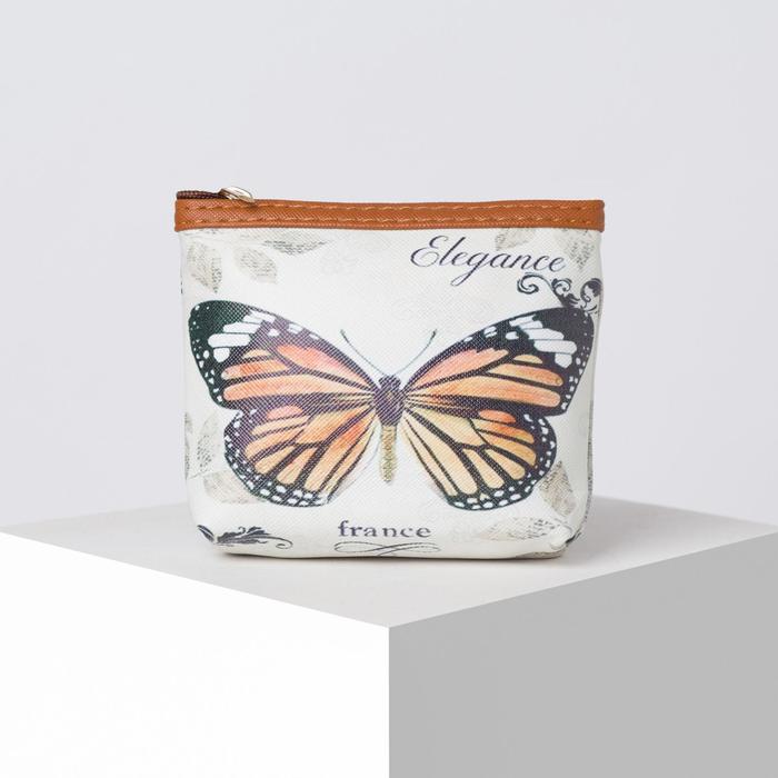 Кошелёк женский на молнии, 1 отдел, цвет коричневый/разноцветный