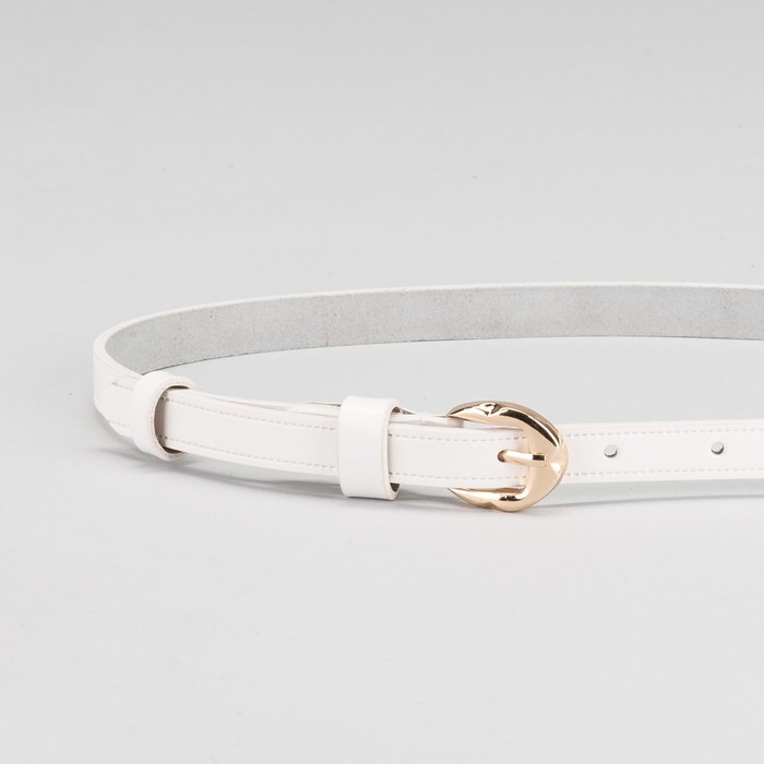Ремень женский, пряжка золото, ширина - 1,4 см, цвет белый