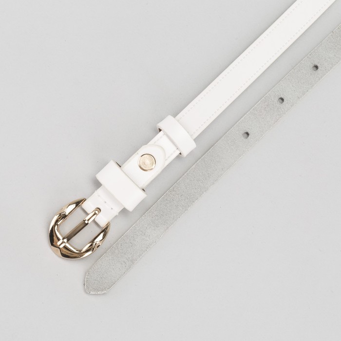 Ремень женский, пряжка золото, ширина - 1,4 см, цвет белый