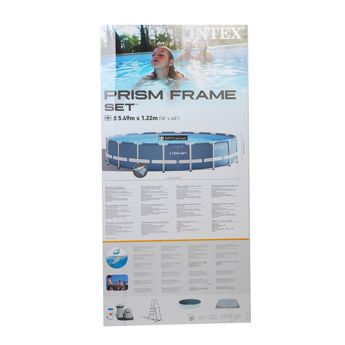 Бассейн каркасн.Prism Frame Set,круг., 549х122см, фил.нас., лест., тент, под-ка 26752 INTEX
