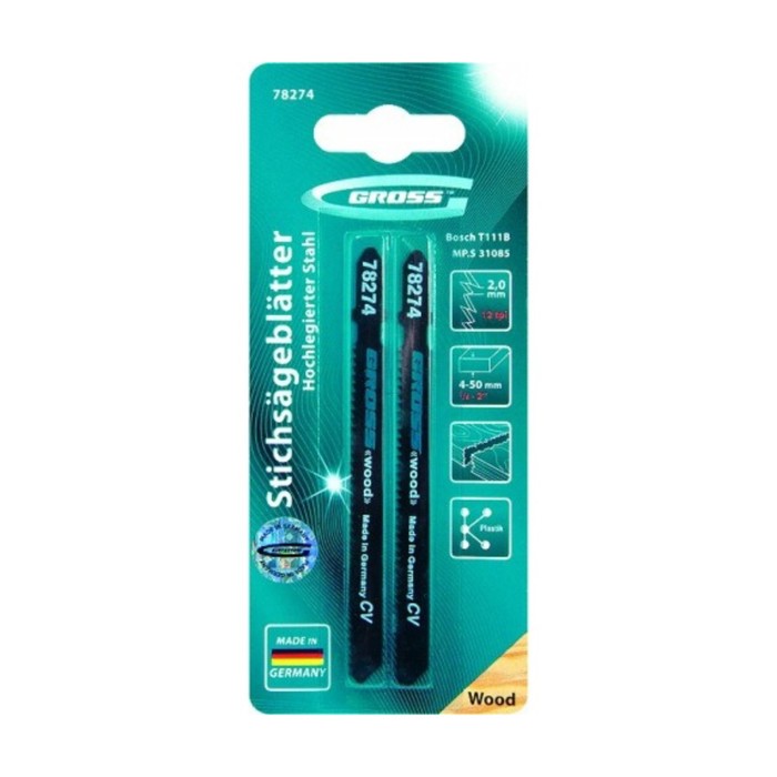 Полотна GROSS, для электролобзика по дереву, 2 шт. (31085 - T111B)