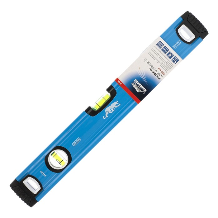 Уровень БАРС, алюминиевый, 400 мм, 1,6 мм, фрезерованный, ударопрочные заглушки, 3 глазка