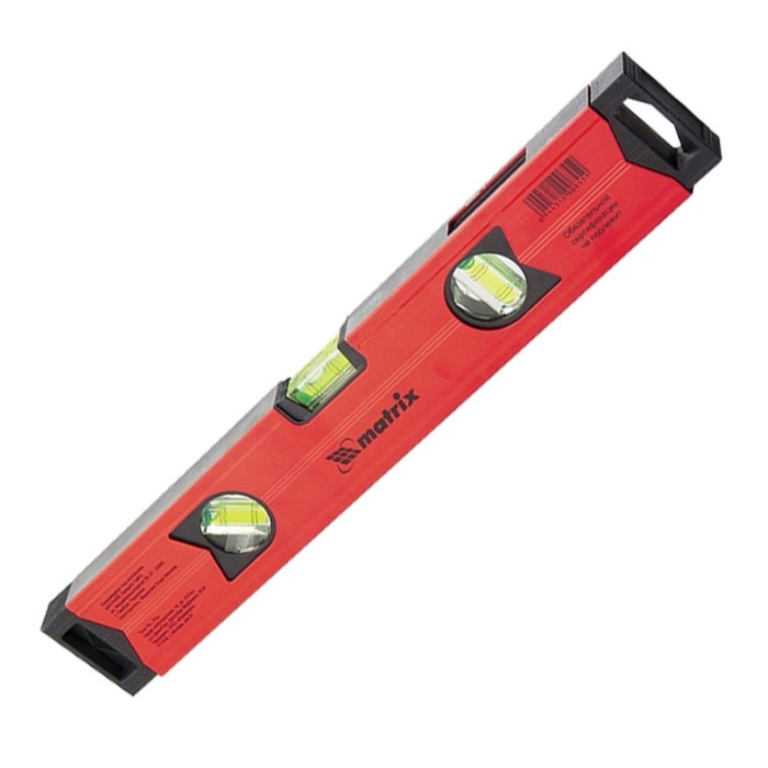 Уровень MATRIX, алюминиевый магнитный, 150 см, фрезерованный, 3 глазка, усиленный