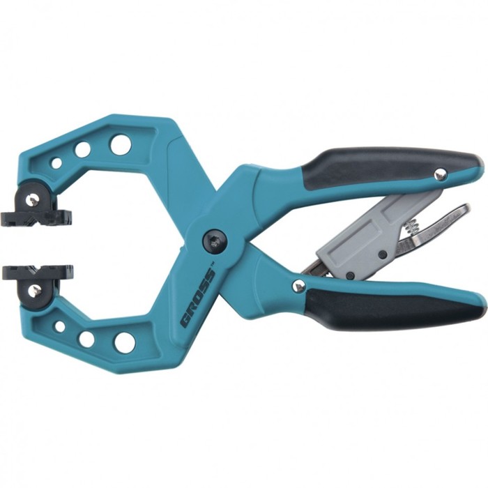 Струбцина клещеобразная GROSS, пластик, храповый механизм жесткой фиксации, 1-1/2"/38 мм