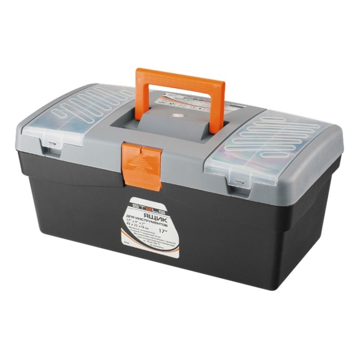 Ящик для инструмента STELS, 420 × 220 × 180 мм, 17", пластик
