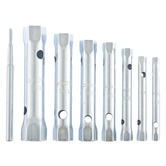 Набор ключей СИБРТЕХ, трубчатых, торцевых, 8 предметов