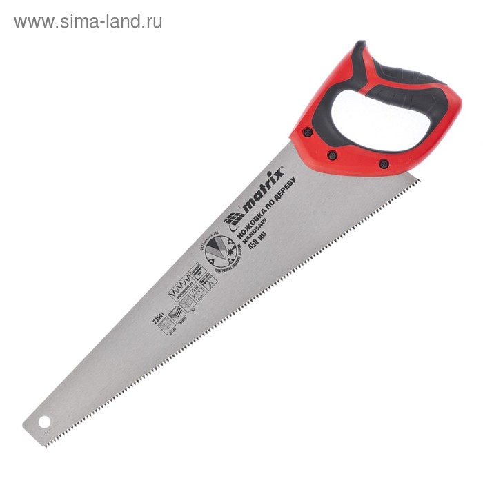 Ножовка MATRIX по дереву, 450 мм, 7-8 TPI, заточка 3D, калёный зуб, двухкомпонентная рукоятка ножовка по дереву лом пластиковая рукоятка 7 8 tpi 450 мм