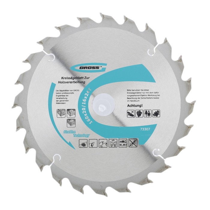 Пильный диск по дереву GROSS, 160 x 20/16 x 24Т