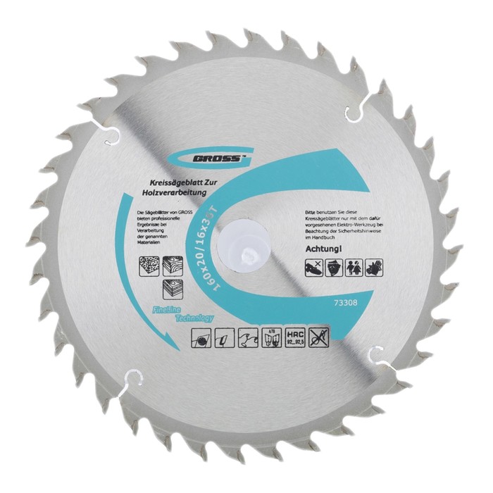 Пильный диск по дереву GROSS, 160 x 20/16 x 36Т