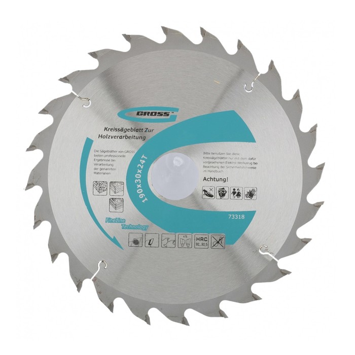 Пильный диск по дереву GROSS, 190 x 30 x 24Т