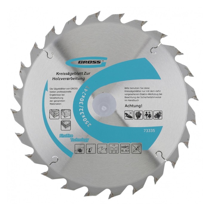 Пильный диск по дереву GROSS, 250 x 32/30 x 24Т