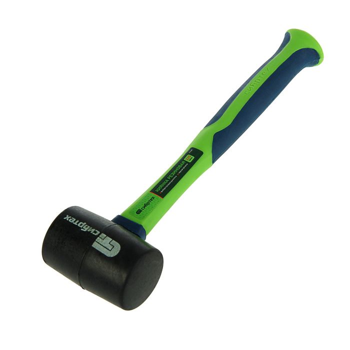 Киянка резиновая "СИБРТЕХ", 225г, черная резина, фибергласовая обрезиненная рукоятка