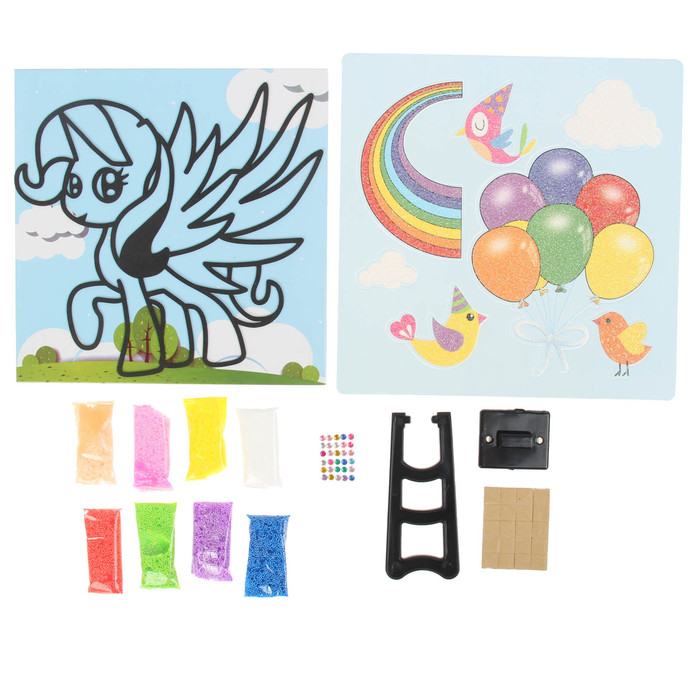 Аппликация шариковым пластилином "Веселье №11" 8 цветов по 4 гр, подставка, стразы