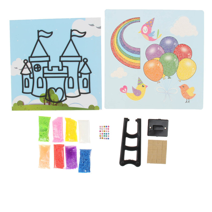 Аппликация шариковым пластилином "Веселье №10" 8 цветов по 4 гр, подставка, стразы