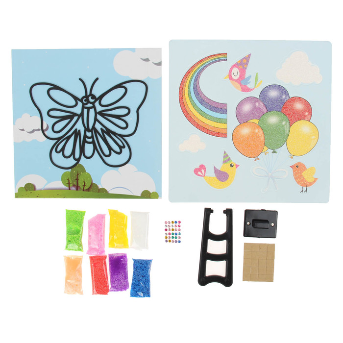 Аппликация шариковым пластилином "Веселье №9" 8 цветов по 4 гр, подставка, стразы