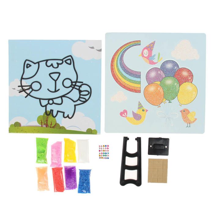 Аппликация шариковым пластилином "Веселье №3" 8 цветов по 4 гр, подставка, стразы