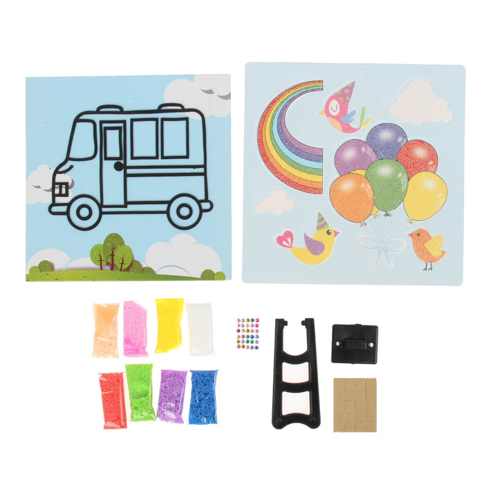 Аппликация шариковым пластилином "Веселье №1" 8 цветов по 4 гр, подставка, стразы