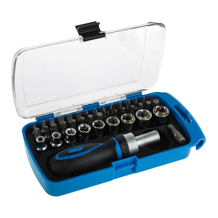 Отвёртка с набором бит и головок "БАРС", CrV, 41 предмет