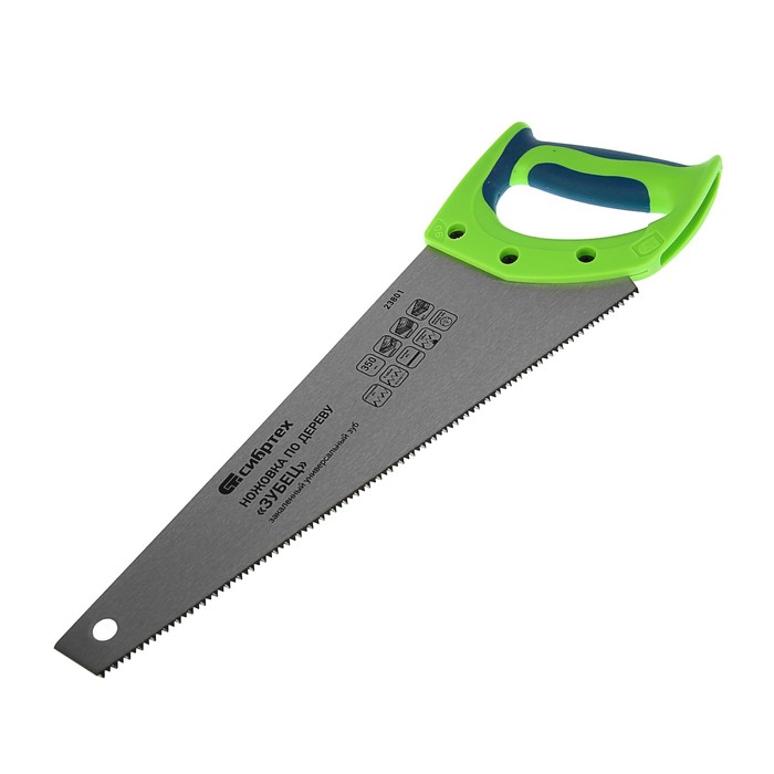 Ножовка "СИБРТЕХ" "Зубец", по дереву, 350 мм, 7-8 TPI, калёный зуб, 2D заточка