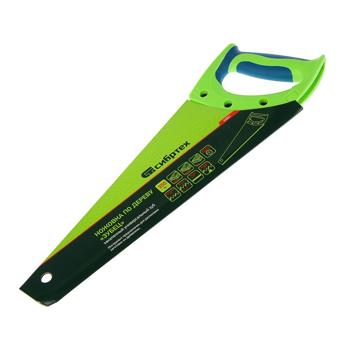 Ножовка "СИБРТЕХ" "Зубец", по дереву, 350 мм, 7-8 TPI, калёный зуб, 2D заточка