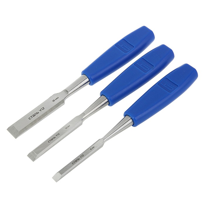 Набор стамесок "СИБРТЕХ", сталь У12, 3 предмета