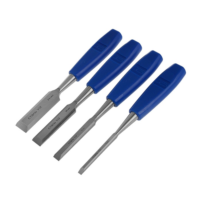 Набор стамесок "СИБРТЕХ", сталь У12, 4 предмета