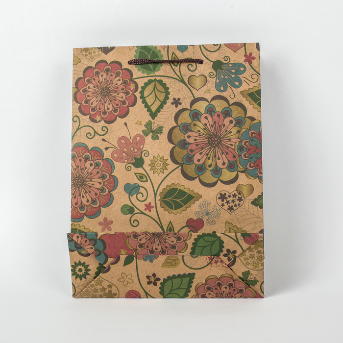 Пакет крафт "Цветение", 16 х 6 х 21 см