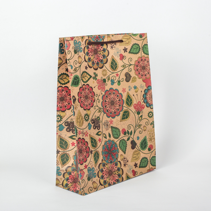 Пакет крафт "Цветение", 23,5 х 8,5 х 31,5 см
