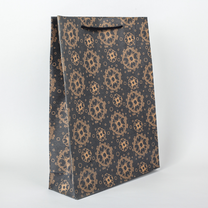 Пакет крафт "Цветочный узор", 27,5 х 8 х 36,5 см