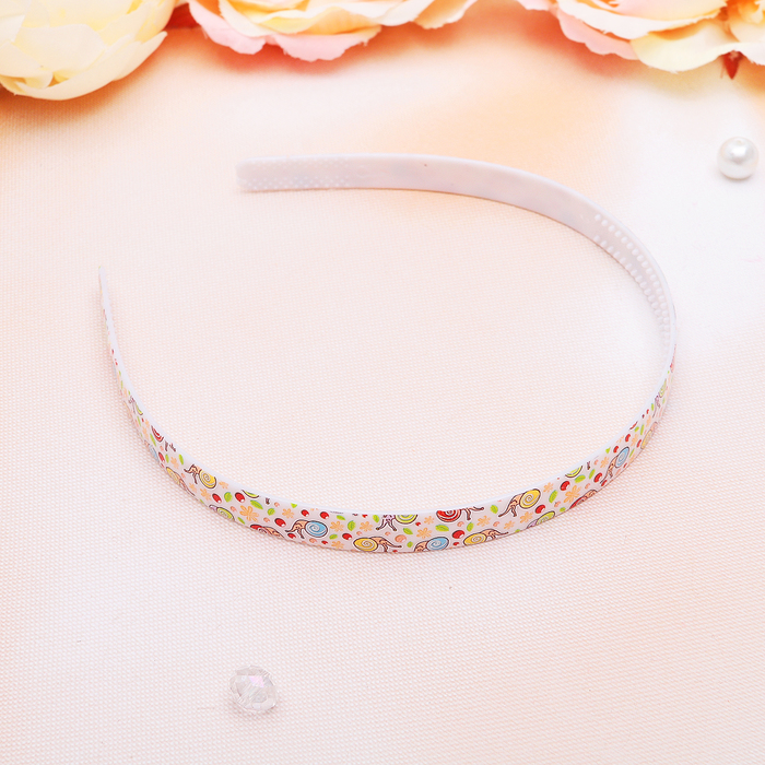 Ободок для волос "Мери" 1,1 см, улитка, микс