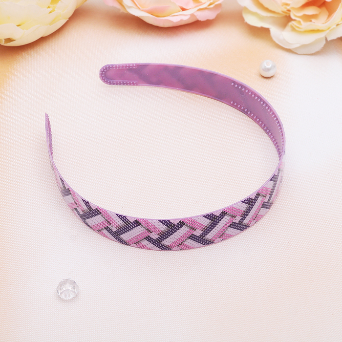 Ободок для волос "Мери" 2,3 см, строчка, микс