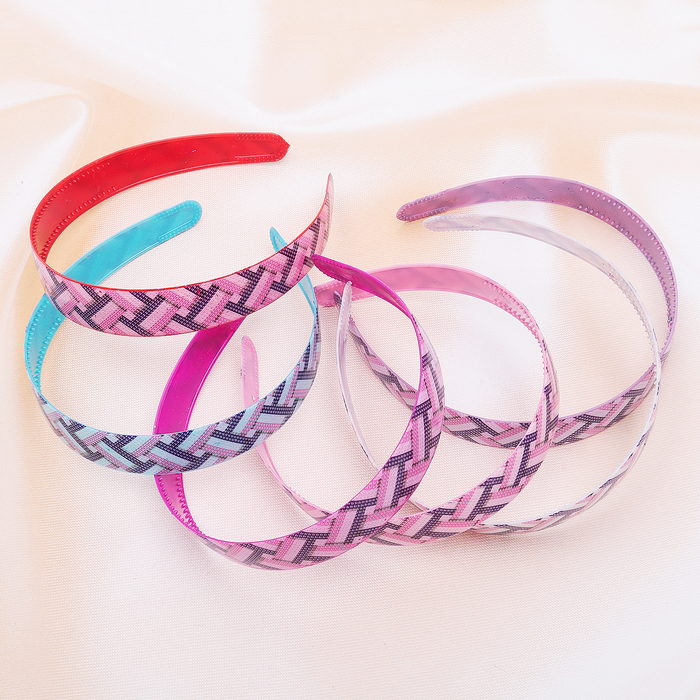 Ободок для волос "Мери" 2,3 см, строчка, микс