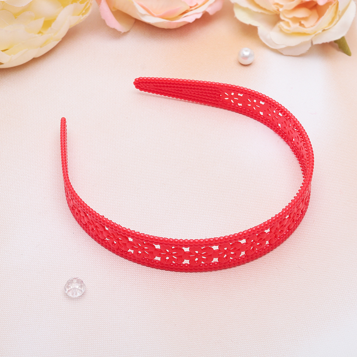 Ободок для волос "Мери" 2,1 см, дорожка цветов, микс