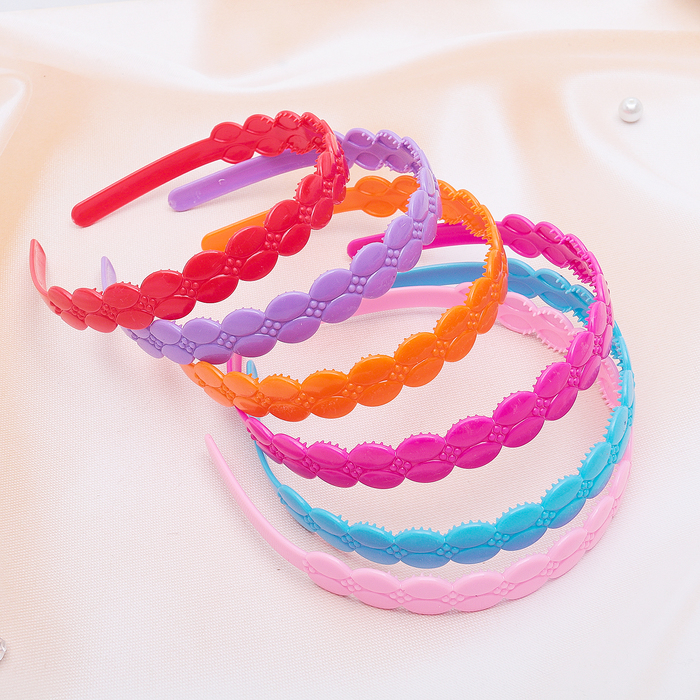 Ободок для волос "Мери" 1,8 см, лепестки, микс