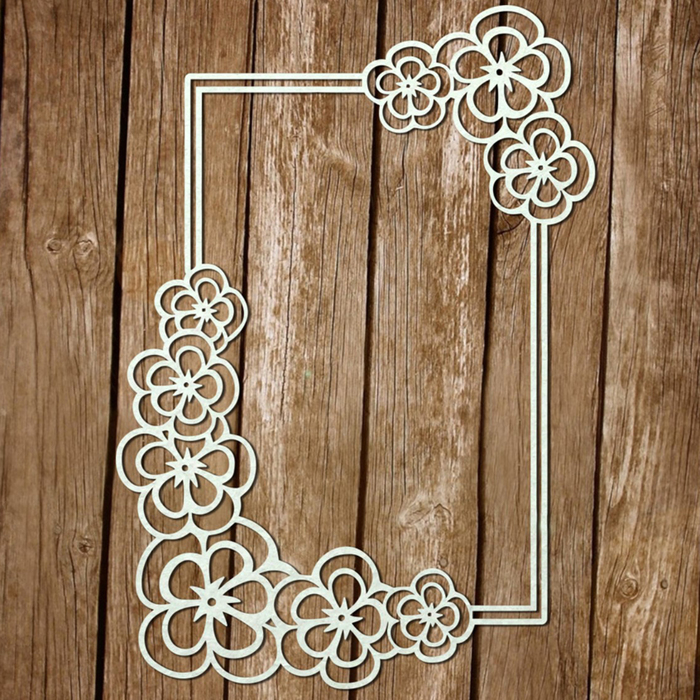 Чипборд картон "Рамка "Лютики" толщ.0,9-1,15мм 12 см