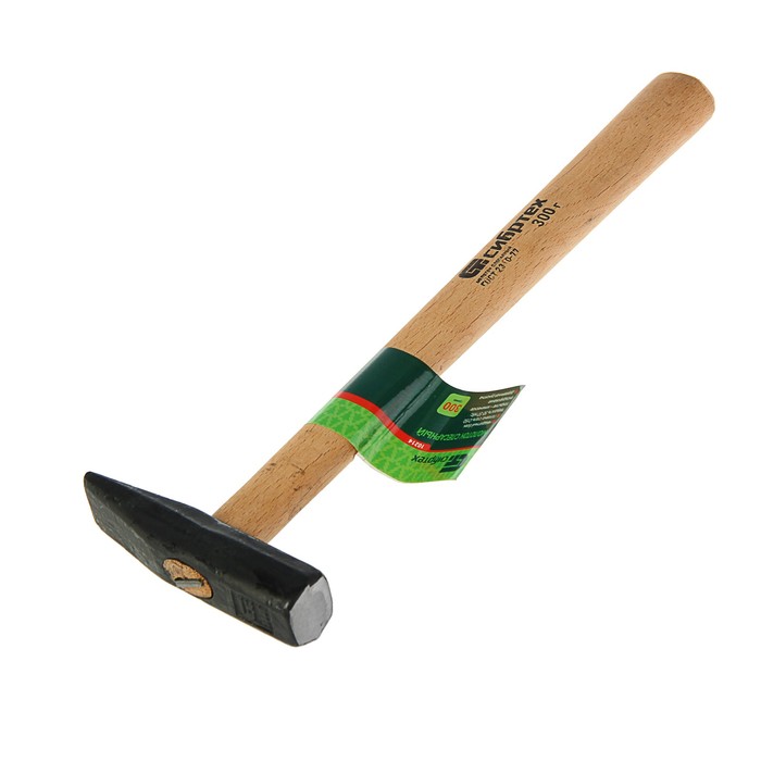 Молоток "СИБРТЕХ", 300 г, слесарный, инструментальная сталь, квадр. боек, дерев. рукоятка