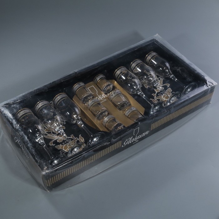 Набор питьевой "Император", 12 предметов: 6 стопок для водки 50 мл, 6 бокалов ддя шампанского 200 мл УЦЕНКА