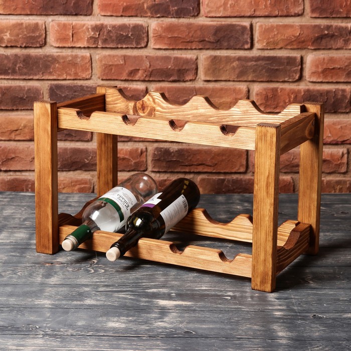 Подставка для бутылок "Винная", массив сосны, 50 х 30 х 30 см