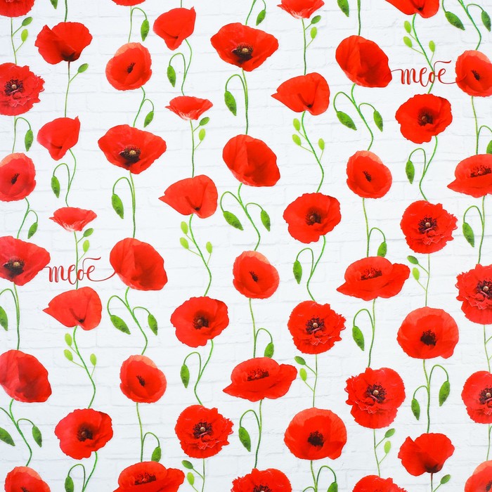 Бумага упаковочная глянцевая "Маки", 100х70 см