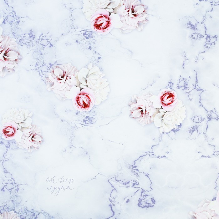 Бумага упаковочная глянцевая "От всего сердца", 100х70 см