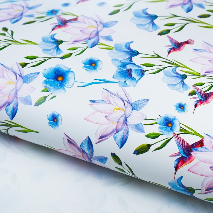 Бумага упаковочная глянцевая "Колибри", 100х70 см