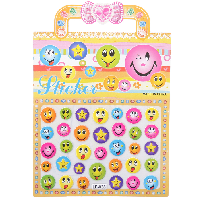 Наклейка пластик сумочка "Смайлы" МИКС 16,5х11,5 см