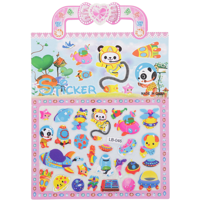 Наклейка пластик сумочка "Транспорт" МИКС 16,5х11,5 см