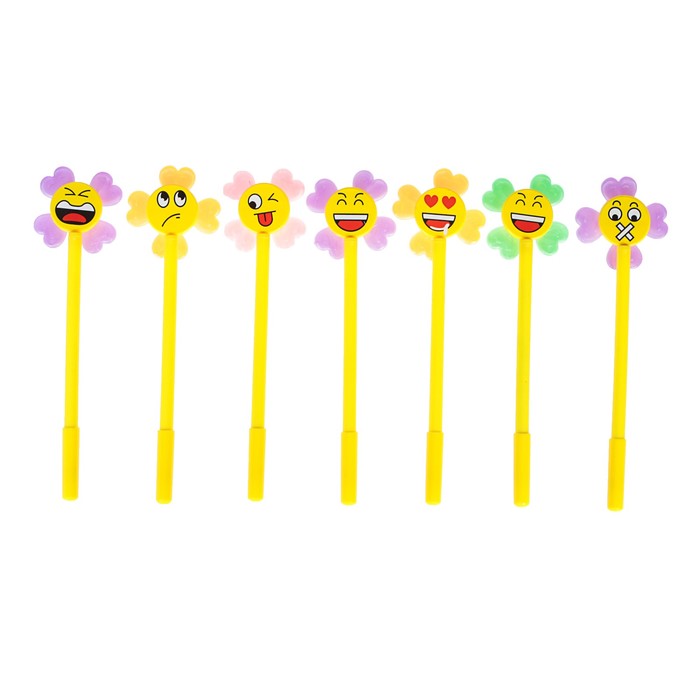 Ручка шариковая-прикол Спиннер-смайл МИКС