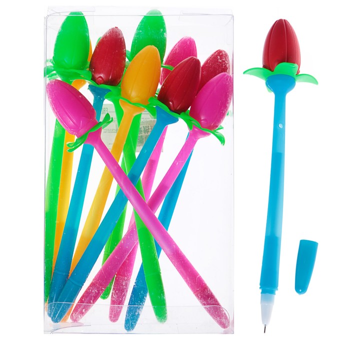 Ручка шариковая-прикол Тюльпан МИКС