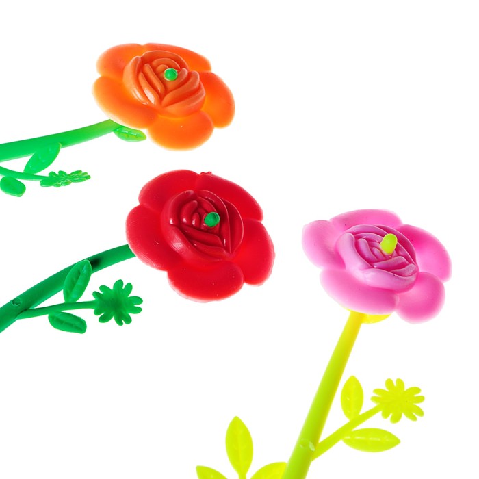 Ручка шариковая-прикол Цветок-Роза МИКС