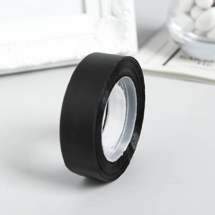 Клейкая лента пластик матовая "Чёрная" намотка 25 метров ширина 1,5 см