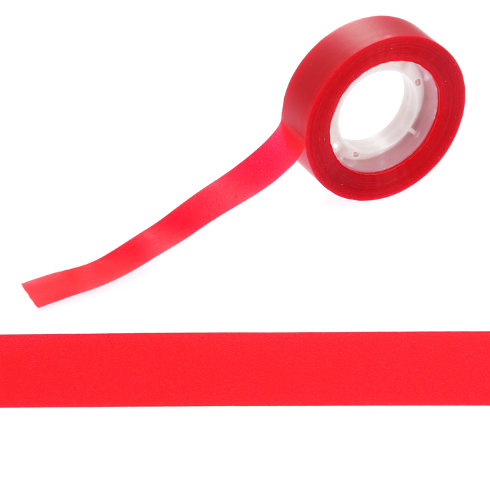 Клейкая лента пластик матовая "Красная" намотка 25 метров ширина 1,5 см