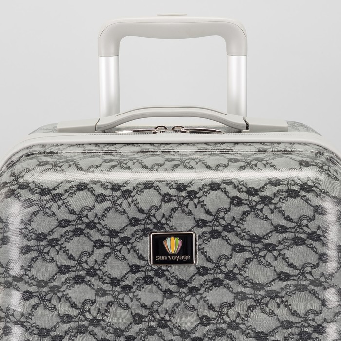 Чемодан малый на молнии 20", 1 отдел, 42 л, 4 колеса, кодовый замок, цвет тёмно-серый