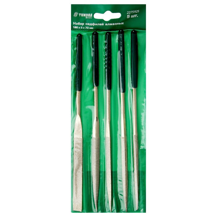 Набор надфилей алмазных TUNDRA basic 180 х 5 (70) мм, 5 шт.